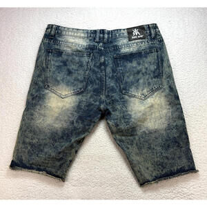 Red Ape Denim Shorts Men's 36 Blue Distressed Y2K Streetwear Hip Hop Style